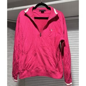 Ralph Lauren Golf Hot Pink French Terry Quarter Zip Large